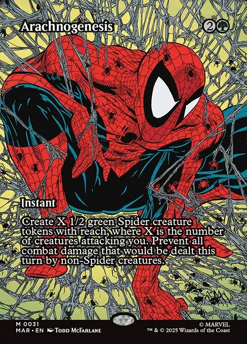 Arachnogenesis, carta Magic di tipo Instant illustrata da Todd McFarlane