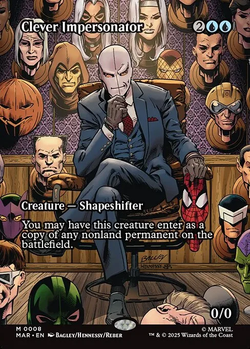 Clever Impersonator, carta Magic di tipo Creature — Shapeshifter illustrata da Mark Bagley & Andrew Hennessy