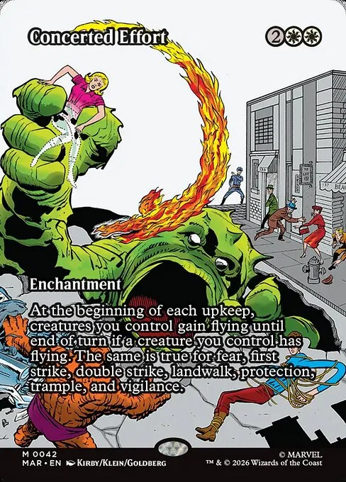 Concerted Effort, carta Magic di tipo Enchantment illustrata da Jack Kirby