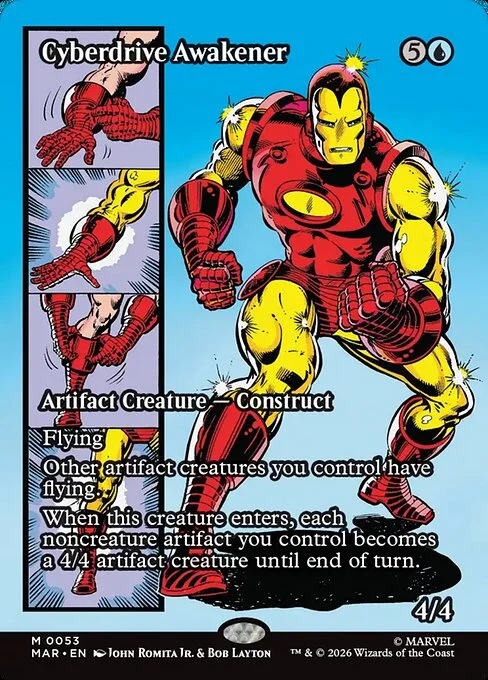 Cyberdrive Awakener, carta Magic di tipo Artifact Creature — Construct illustrata da John Romita Jr. & Bob Layton