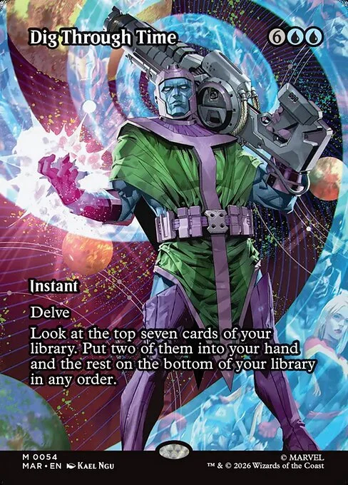 Dig Through Time, carta Magic di tipo Instant illustrata da Kael Ngu