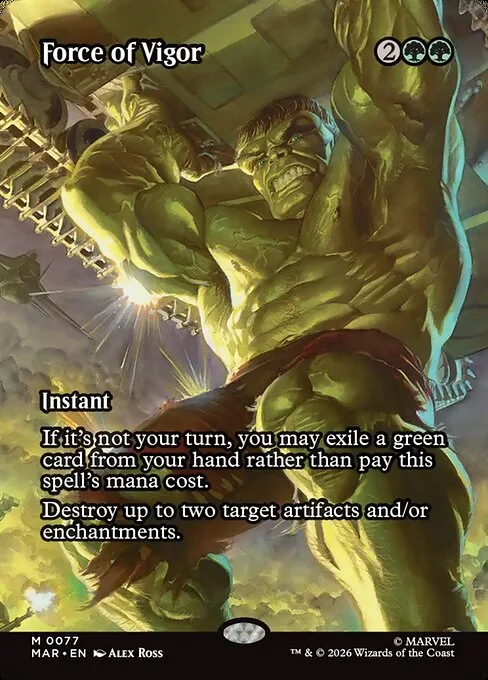 Force of Vigor, carta Magic di tipo Instant illustrata da Alex Ross