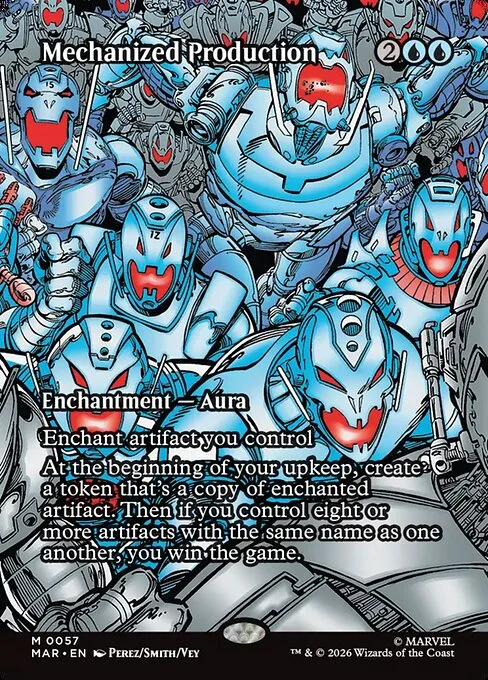 Mechanized Production, carta Magic di tipo Enchantment — Aura illustrata da George Pérez & Tom Smith