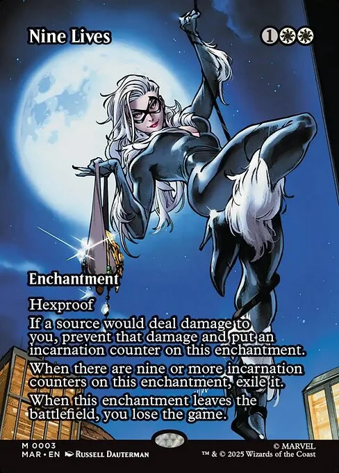 Nine Lives, carta Magic di tipo Enchantment illustrata da C.F. Villa & Brian Reber