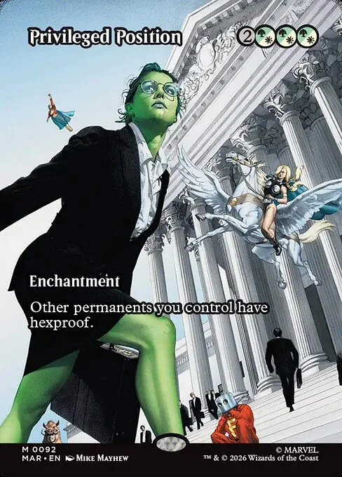 Privileged Position, carta Magic di tipo Enchantment illustrata da Mike Mayhew