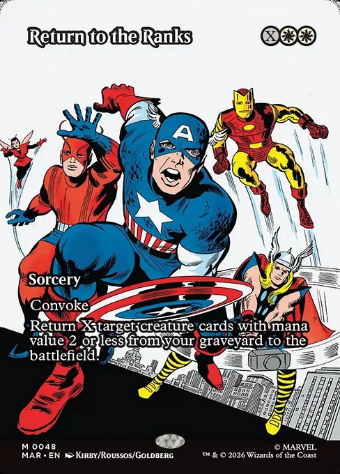 Return to the Ranks, carta Magic di tipo Sorcery illustrata da Jack Kirby