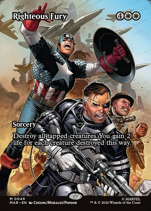 Righteous Fury, carta Magic di tipo Sorcery illustrata da Jim Cheung & Justin Ponsor