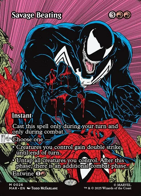 Savage Beating, carta Magic di tipo Instant illustrata da Todd McFarlane