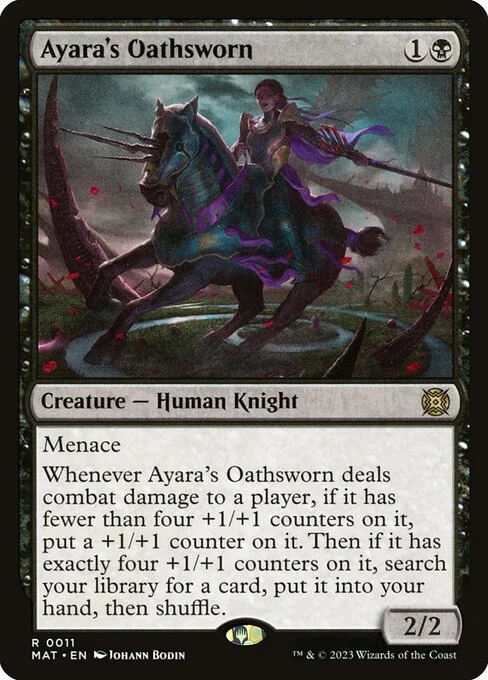 Ayara's Oathsworn, carta Magic di tipo Creature — Human Knight illustrata da Johann Bodin