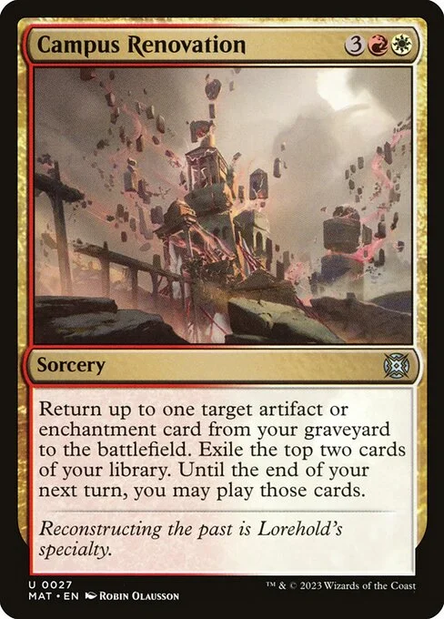 Campus Renovation, carta Magic di tipo Sorcery illustrata da Robin Olausson
