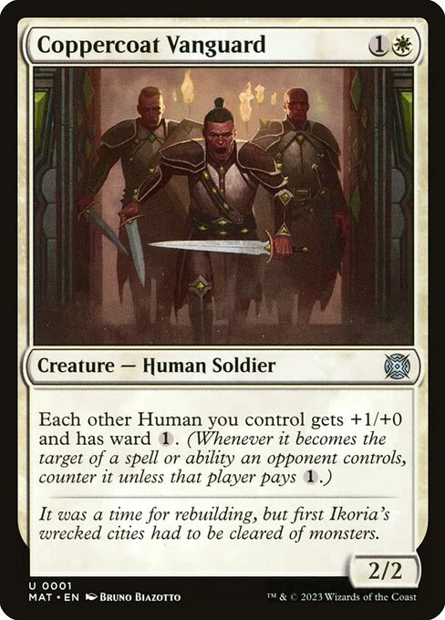 Coppercoat Vanguard, carta Magic di tipo Creature — Human Soldier illustrata da Bruno Biazotto
