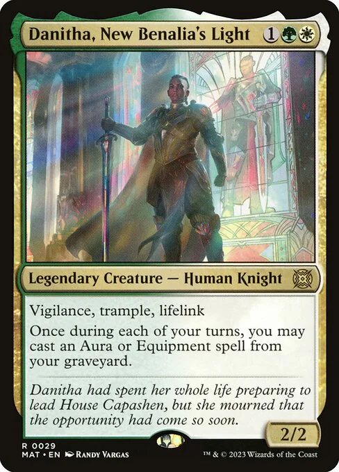 Danitha, New Benalia's Light, carta Magic di tipo Legendary Creature — Human Knight illustrata da Randy Vargas
