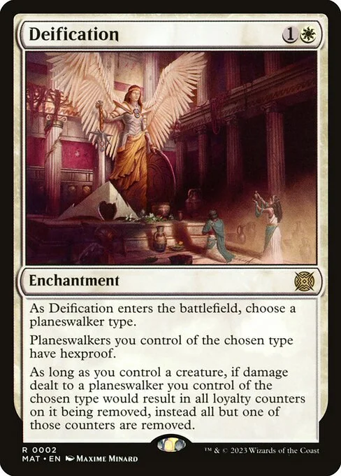 Deification, carta Magic di tipo Enchantment illustrata da Maxime Minard