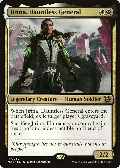 Jirina, Dauntless General, carta Magic di tipo Legendary Creature — Human Soldier illustrata da Cristi Balanescu
