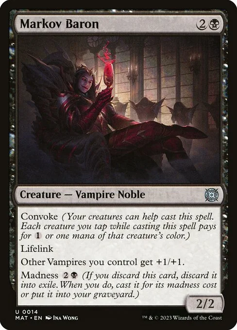 Markov Baron, carta Magic di tipo Creature — Vampire Noble illustrata da Ina Wong