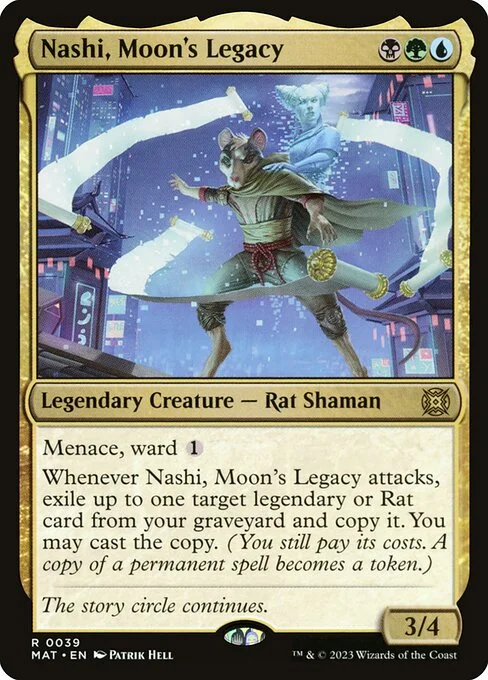 Nashi, Moon's Legacy, carta Magic di tipo Legendary Creature — Rat Shaman illustrata da Patrik Hell