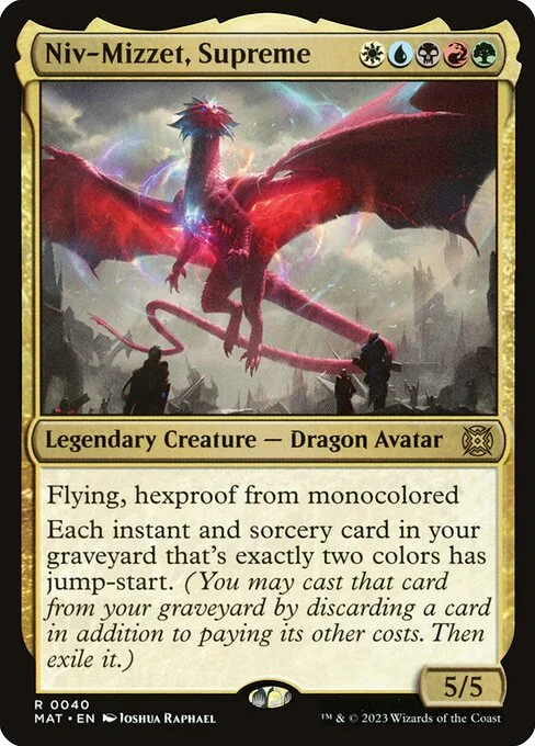 Niv-Mizzet, Supreme, carta Magic di tipo Legendary Creature — Dragon Avatar illustrata da Joshua Raphael
