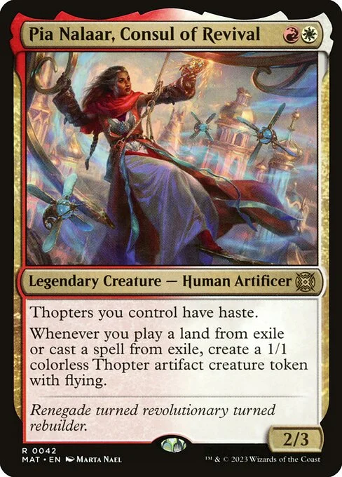 Pia Nalaar, Consul of Revival, carta Magic di tipo Legendary Creature — Human Artificer illustrata da Marta Nael