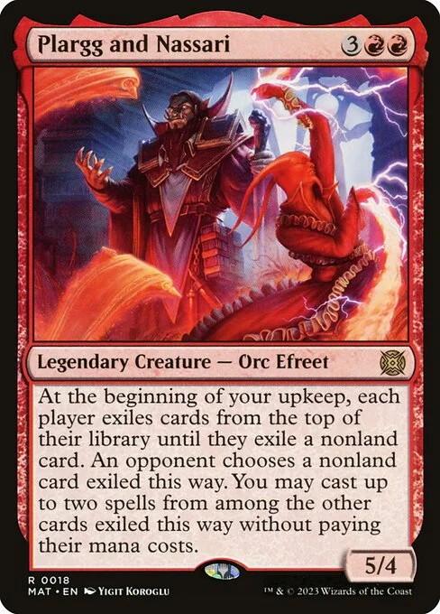 Plargg and Nassari, carta Magic di tipo Legendary Creature — Orc Efreet illustrata da Yigit Koroglu