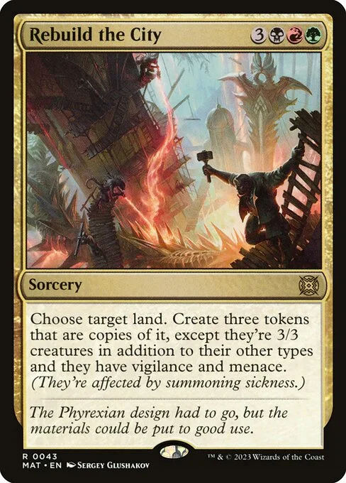 Rebuild the City, carta Magic di tipo Sorcery illustrata da Sergey Glushakov