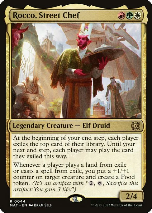 Rocco, Street Chef, carta Magic di tipo Legendary Creature — Elf Druid illustrata da Bram Sels