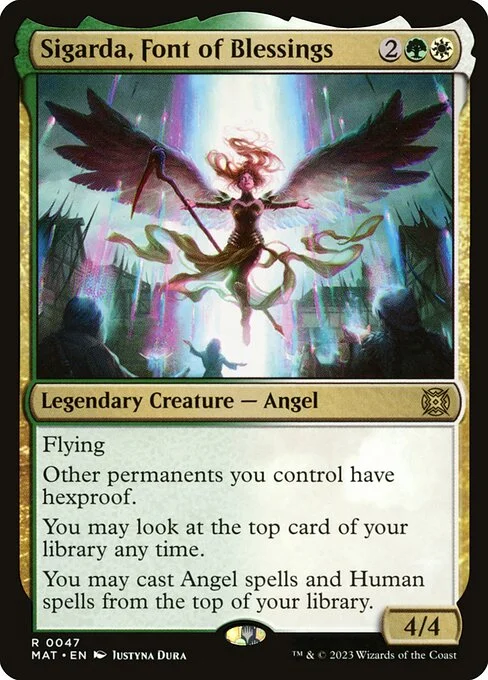 Sigarda, Font of Blessings, carta Magic di tipo Legendary Creature — Angel illustrata da Justyna Dura