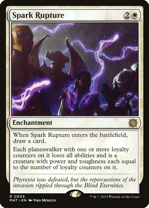 Spark Rupture, carta Magic di tipo Enchantment illustrata da Viko Menezes