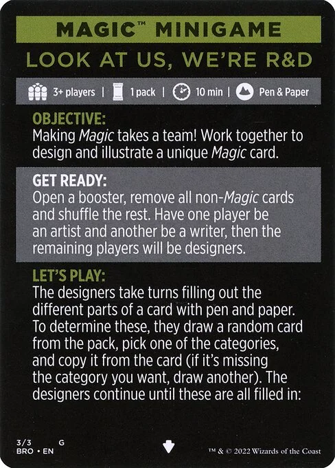 Look at Us, We're R&D // Look at Us, We're R&D (cont'd), carta Magic di tipo Card