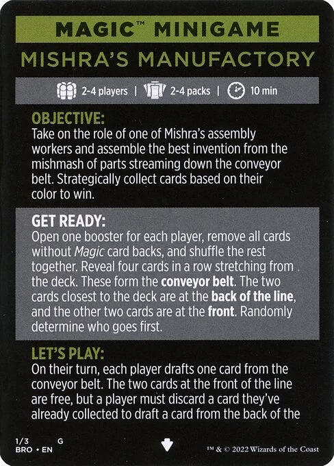 Mishra's Manufactory // Mishra's Manufactory (cont'd), carta Magic di tipo Card // Card