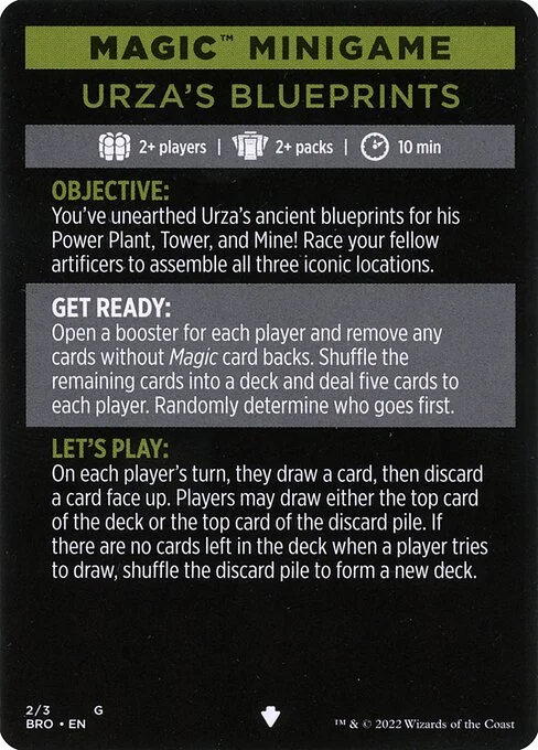Urza's Blueprints (minigame) // Urza's Blueprints (cont'd), carta Magic di tipo Card // Card