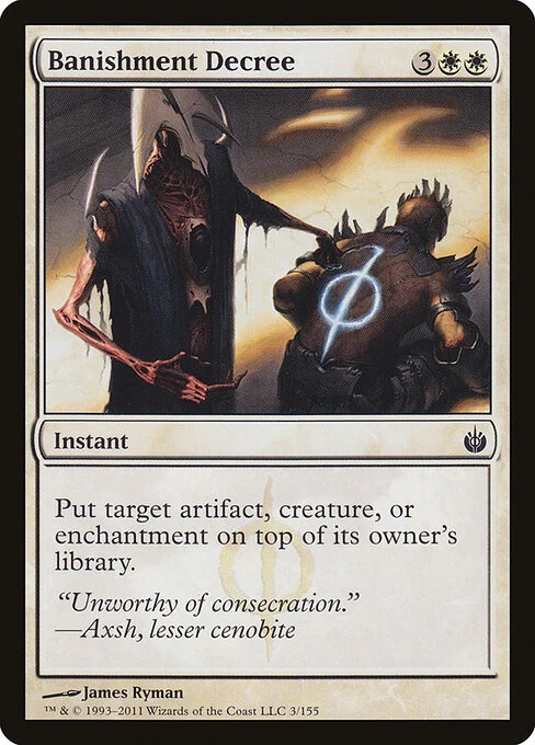 Banishment Decree, carta Magic di tipo Instant illustrata da James Ryman