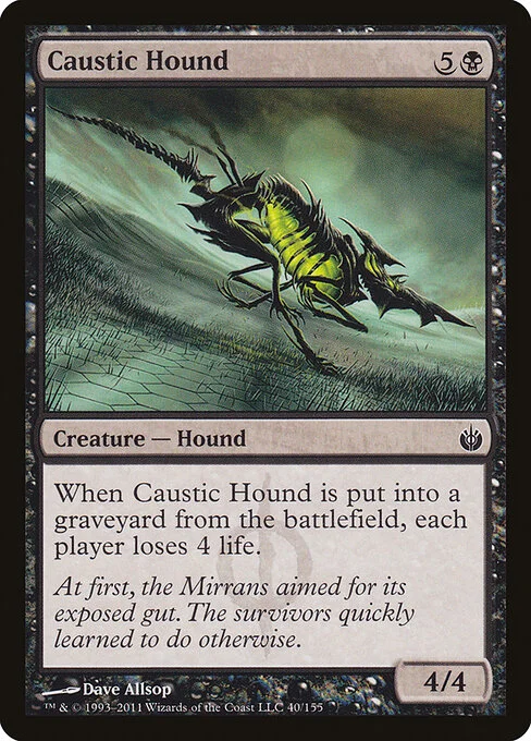Caustic Hound, carta Magic di tipo Creature — Phyrexian Dog illustrata da Dave Allsop
