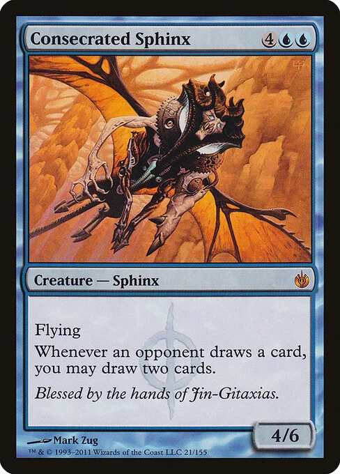 Consecrated Sphinx, carta Magic di tipo Creature — Sphinx illustrata da Mark Zug