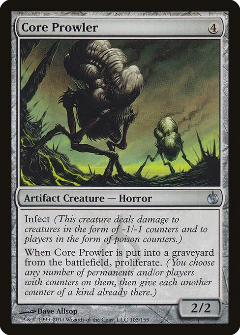 Core Prowler, carta Magic di tipo Artifact Creature — Phyrexian Horror illustrata da Dave Allsop