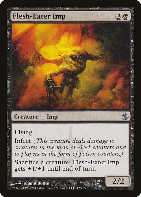 Flesh-Eater Imp, carta Magic di tipo Creature — Phyrexian Imp illustrata da Johann Bodin