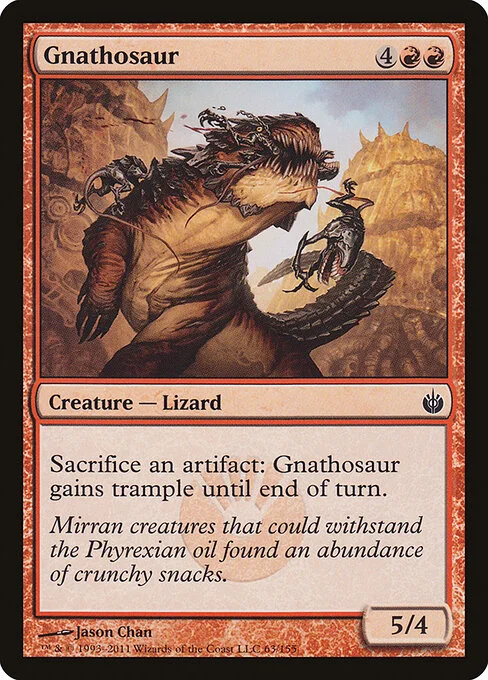 Gnathosaur, carta Magic di tipo Creature — Dinosaur illustrata da Jason Chan
