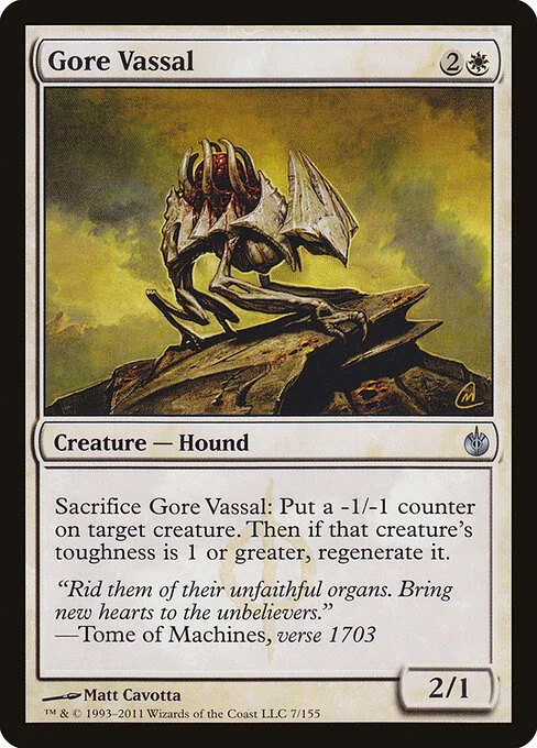 Gore Vassal, carta Magic di tipo Creature — Phyrexian Dog illustrata da Matt Cavotta