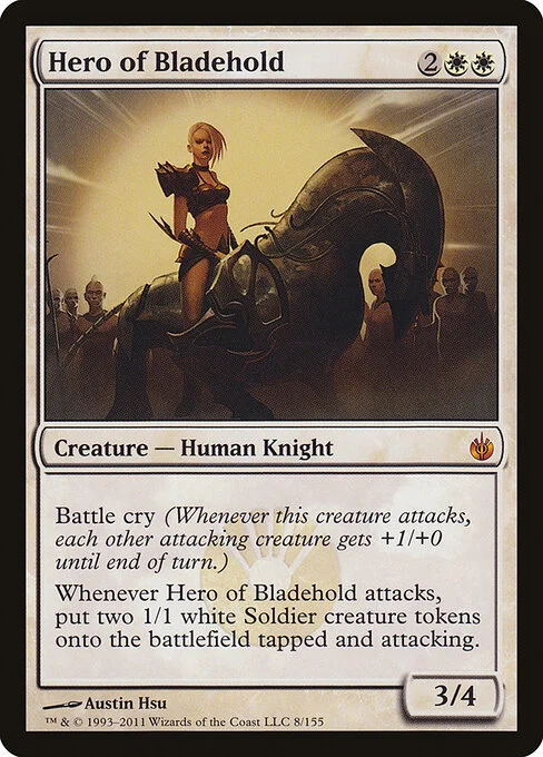 Hero of Bladehold, carta Magic di tipo Creature — Human Knight illustrata da Austin Hsu