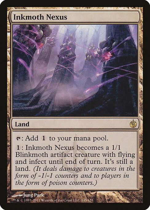 Inkmoth Nexus, carta Magic di tipo Land illustrata da Jung Park