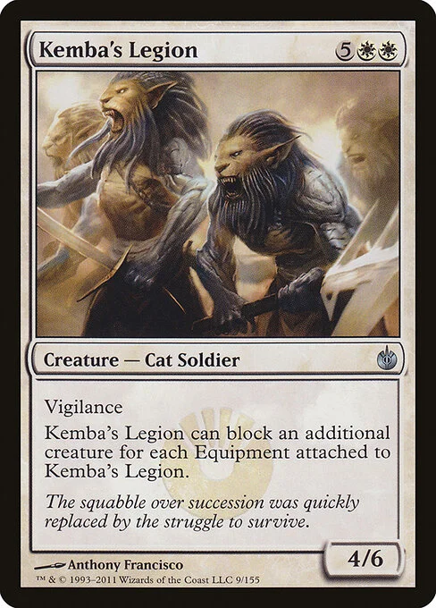 Kemba's Legion, carta Magic di tipo Creature — Cat Soldier illustrata da Anthony Francisco