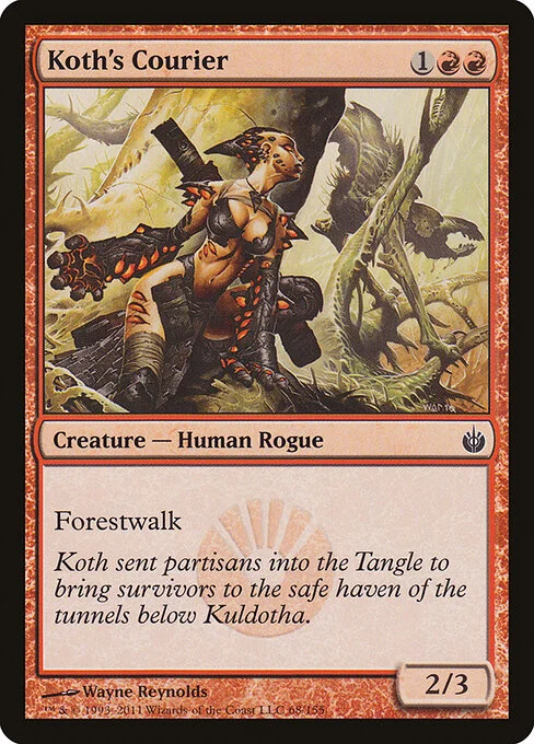 Koth's Courier, carta Magic di tipo Creature — Human Rogue illustrata da Wayne Reynolds