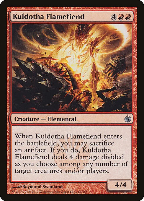 Kuldotha Flamefiend, carta Magic di tipo Creature — Elemental illustrata da Raymond Swanland