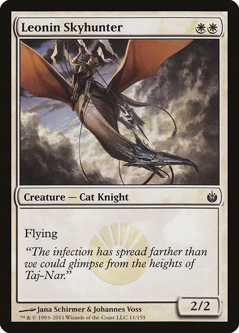 Leonin Skyhunter, carta Magic di tipo Creature — Cat Knight illustrata da Jana Schirmer & Johannes Voss