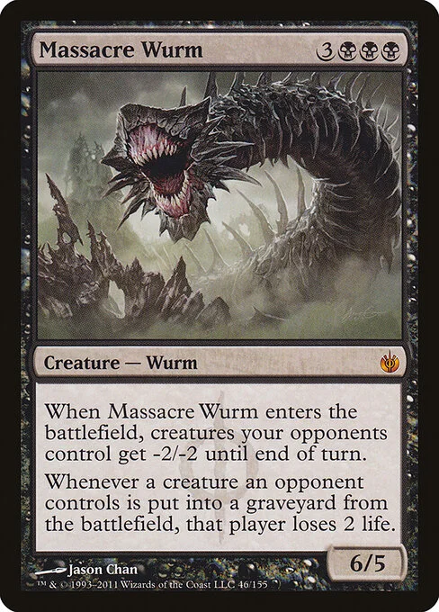 Massacre Wurm, carta Magic di tipo Creature — Phyrexian Wurm illustrata da Jason Chan