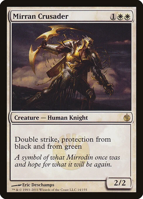 Mirran Crusader, carta Magic di tipo Creature — Human Knight illustrata da Eric Deschamps