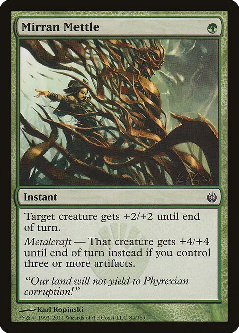 Mirran Mettle, carta Magic di tipo Instant illustrata da Karl Kopinski