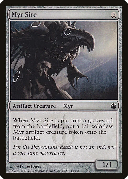 Myr Sire, carta Magic di tipo Artifact Creature — Phyrexian Myr illustrata da Jaime Jones