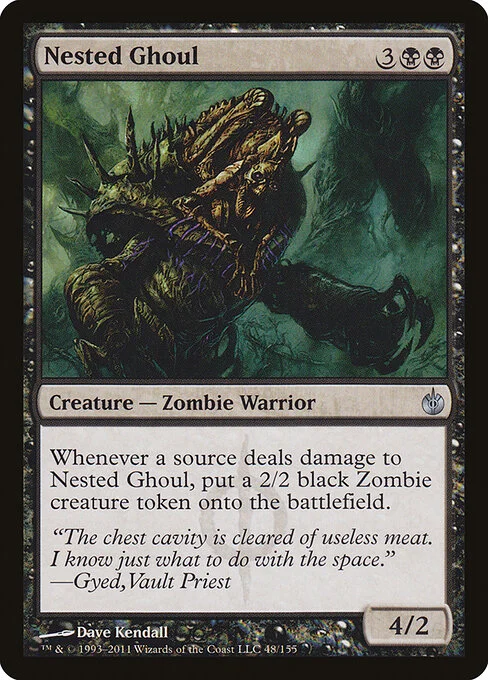 Nested Ghoul, carta Magic di tipo Creature — Phyrexian Zombie Warrior illustrata da Dave Kendall