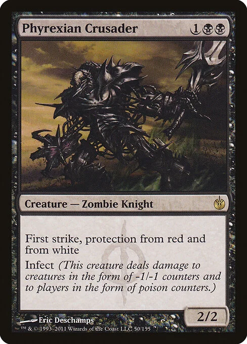 Phyrexian Crusader, carta Magic di tipo Creature — Phyrexian Zombie Knight illustrata da Eric Deschamps