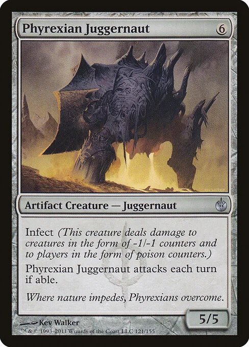 Phyrexian Juggernaut, carta Magic di tipo Artifact Creature — Phyrexian Juggernaut illustrata da Kev Walker